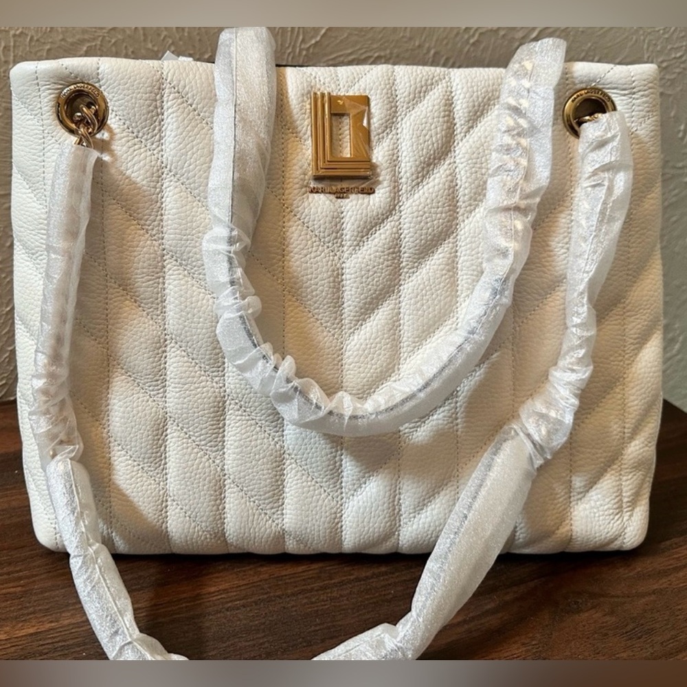 Karl Lagerfield NWT, Lafayette East West Tote/Shoulder Bag in Winter White - Picture 6 of 8